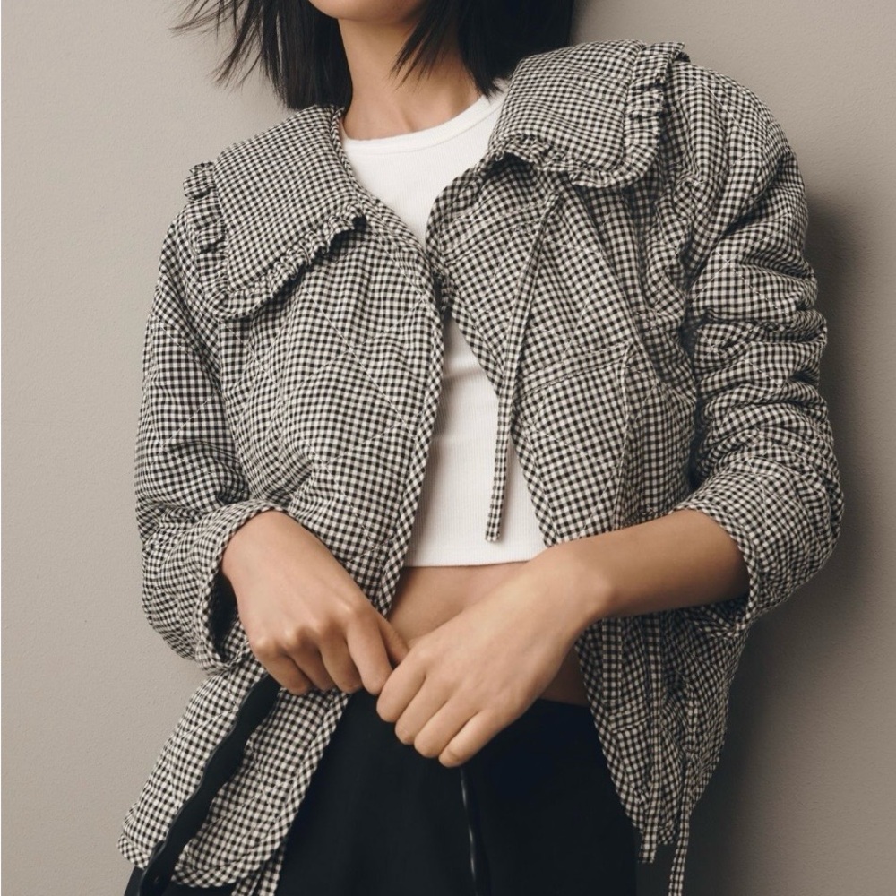 The Hazel Quilted Gingham Jacket by Maeve